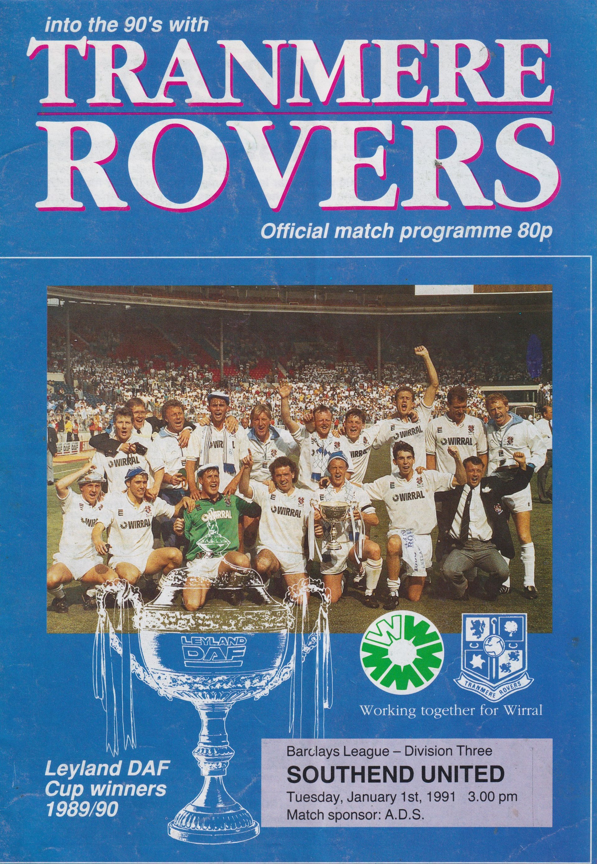 Tranmere Rovers v Southend United match programme